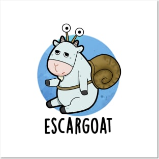 Escar-goat Cute French Snail Pun Posters and Art